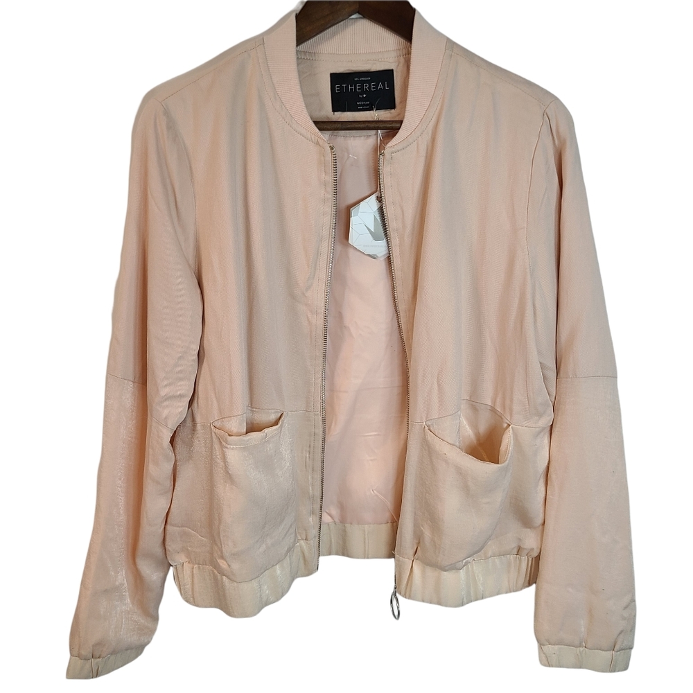 NWT Ethereal Blush Pink Bomber Jacket Medium